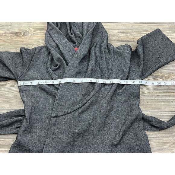 Akira Chicago Red Label Gray Wrap Belted Jacket W/Hood 3/4 Sleeves Women's Small - Picture 10 of 11